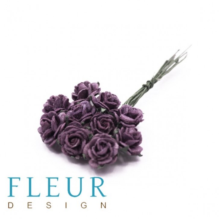 Мини-розочки Фиолетовые, размер цветка 1 см, 10 шт/уп FD3072182